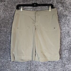 Arcteryx Mischief Shorts‎ Womens Nylon Size 4 Beige Long Hiking Pockets Outdoors